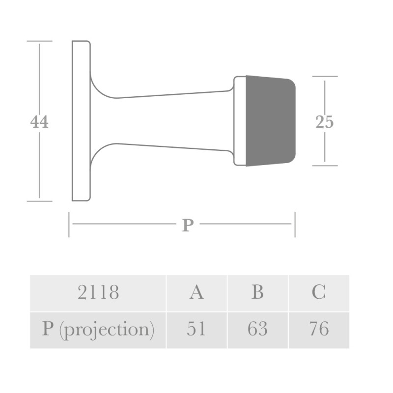 2118 Door Stop Wall Mounted Frank Allart