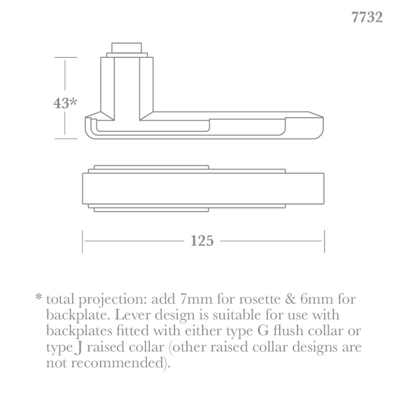 7732 Select Door Lever (Round Edge Design) | Frank Allart