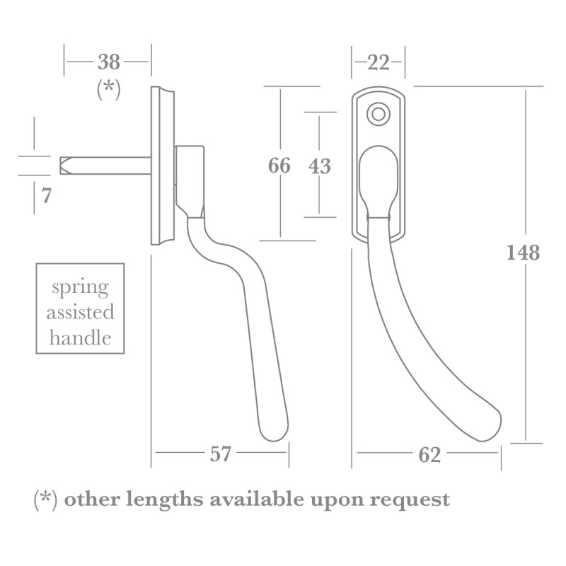 0350 Espagnolette Handle | Frank Allart